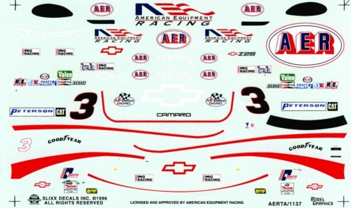 Slixx Decals #3 AER TRANS AM DRIVEN BY RON FELLOWS