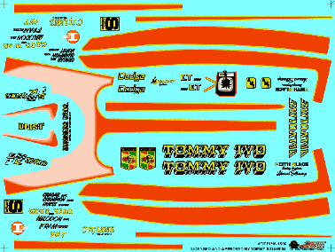 Slixx Decals TOMMY IVO'S 1/16TH SCALE FRONT ENGINE T/F DRAGSTER