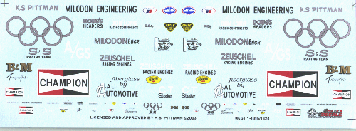 Slixx Decals KS PITTMAN 1/18TH & 1/64TH SCALE '41 WILLY'S