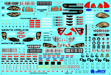Slixx Decals 03 STOCK CAR GOODIES SHEET