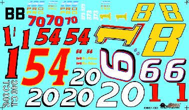Slixx Decals Number Sheet 