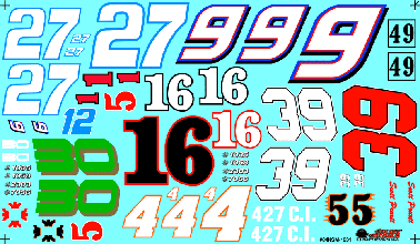 Slixx Decals Number Sheet 