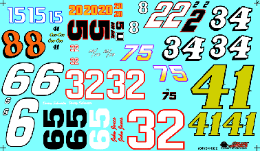 Slixx Decals Number Sheet 