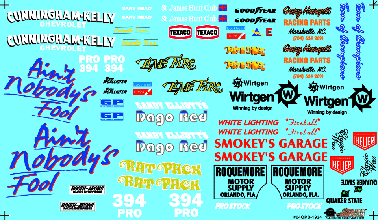 Slixx Decals Quarter Panel Sheet B - More various names and sponsors