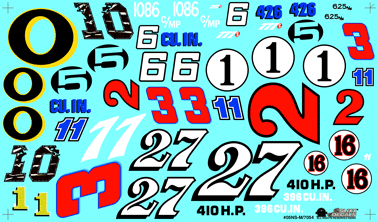 Slixx Decals NUMBER SHEET 